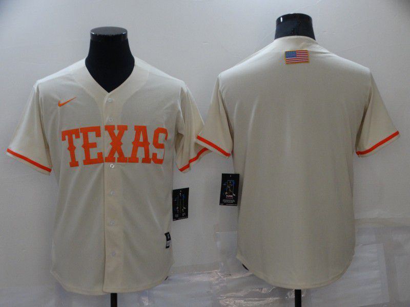 Men Texas Rangers Blank Cream Game Nike 2022 MLB Jersey